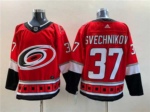 Men's Carolina Hurricanes #37 Andrei Svechnikov Red NEW Stitched Jersey